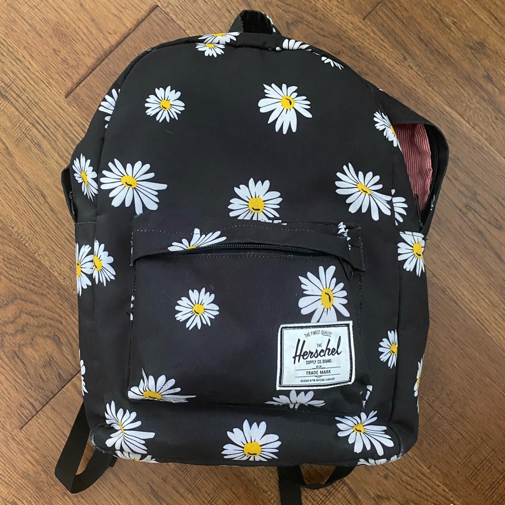 Herschel Supply Company Black Daisy Print Backpack